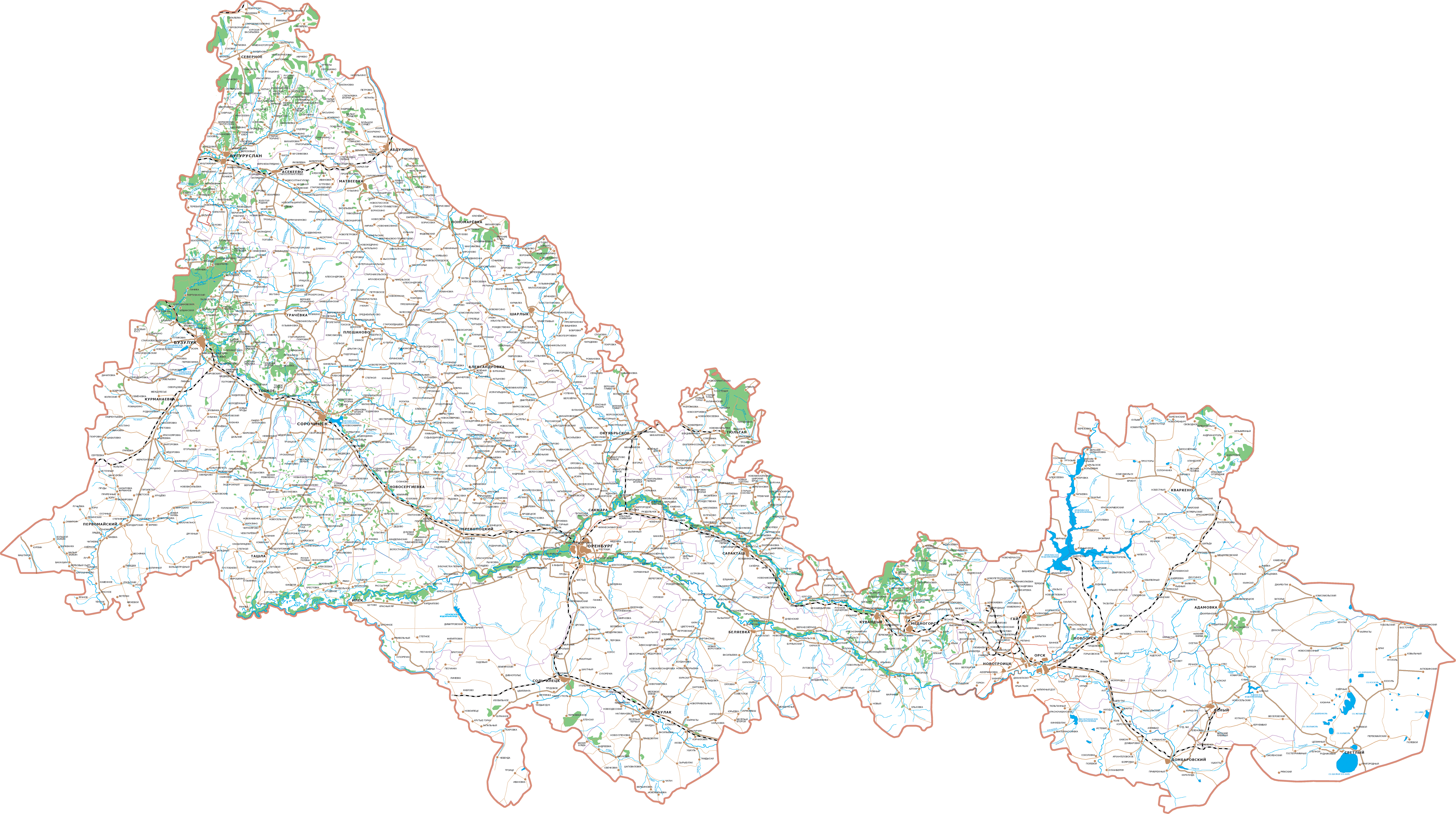 Карта оренб области